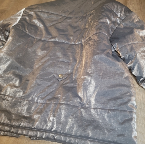 VTG 90S 80S Mulberry Street jacket Size M luminescent silver READ - Picture 12 of 12